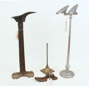 Shoe Stand, Cast Iron Shoe Last, & Stand Base