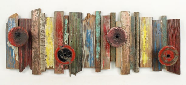 Folk Art Poly-Chromed Hanging Rack