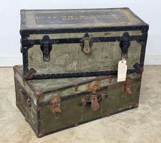 (2) U.S. Military Trunk/Footlockers
