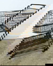 Circa 1930 Shopping Cart & Wire Basket