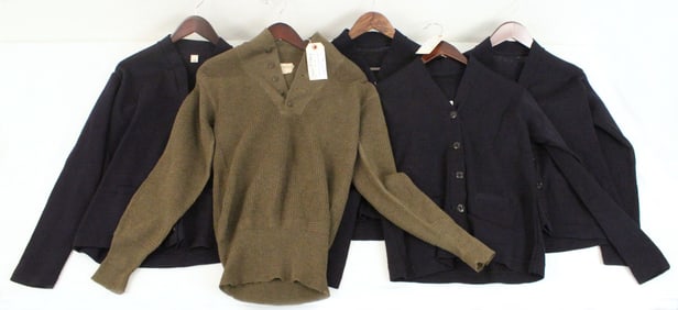 (5) 100% Wool U.S. Navy Sweaters