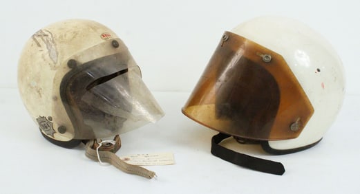 (2) Vintage Bell Motorcycle Helmets