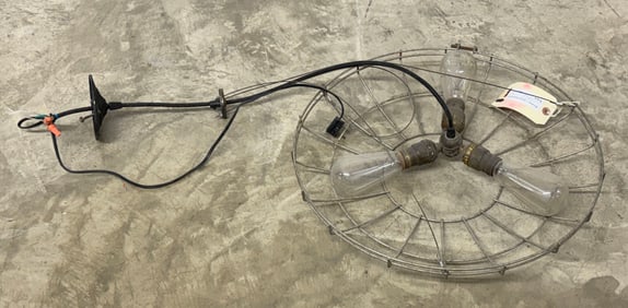 Fan Shroud Hanging Three Light Fixture