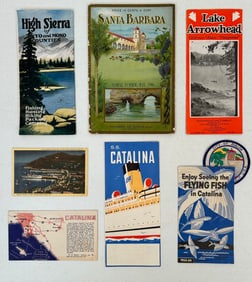 8 pieces of Early California Travel Ephemera