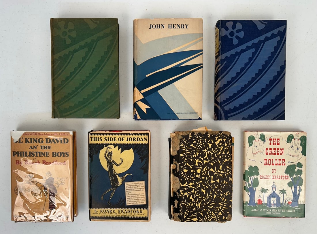 7 - Tennessee Author Roark Bradford Books: 7 - Tennessee Author Roark Bradford Hardcover Books including 1 Ol' Man Adam an' his Chillun published by Harper & Brothers Publishers New York c. 1928 Stated 1st Edition with dust jacket remnants; 1 