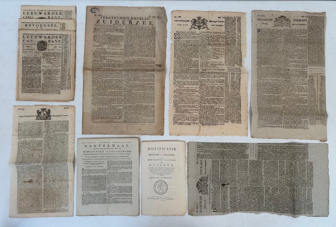 10 pc.18/19th c. Dutch Newspapers with Napoleon (1 of 16)