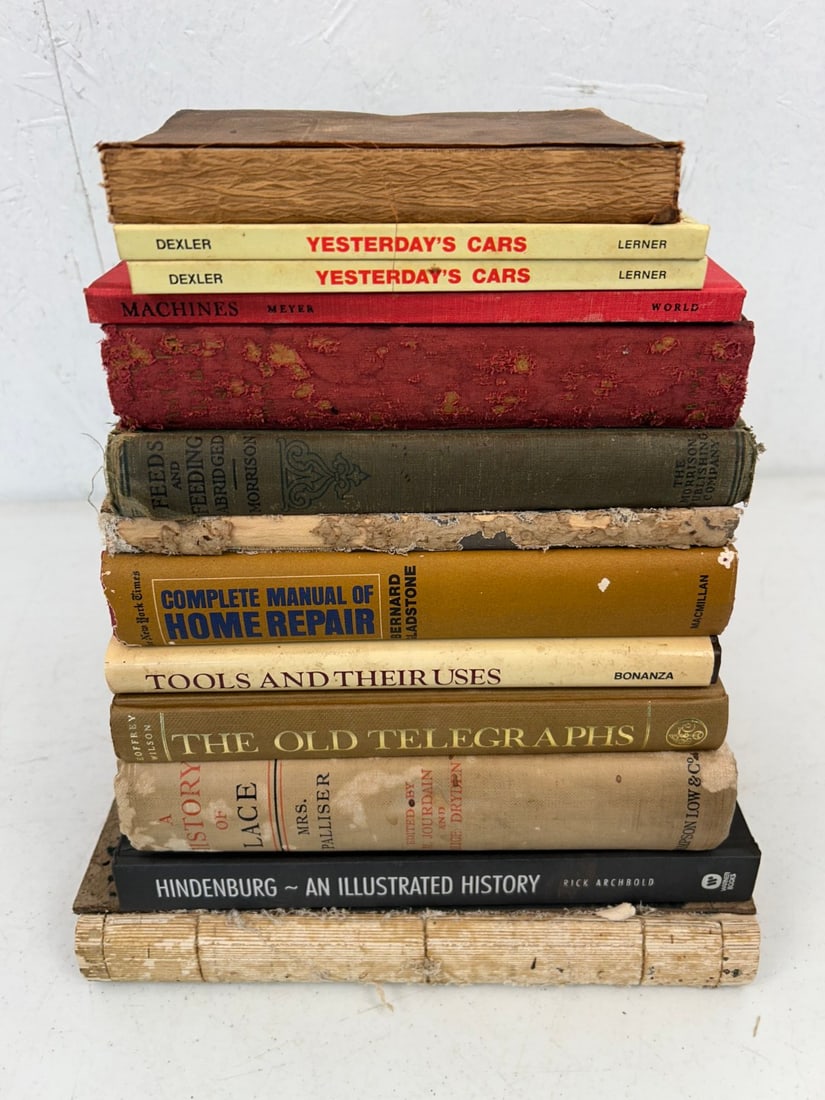 12 Industry and Transportation Books: 12 Industry and Transportation Books including Spotting by Judson C. Randlett and William J. Nicklaw published by National Institute of Drycleaning, Inc. c. 1956; two copies of Yesterday's Cars by Pau