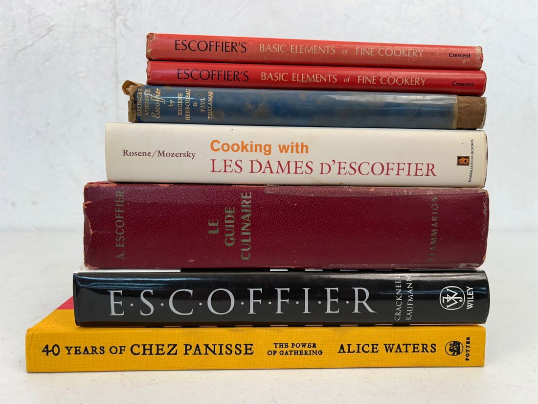 6 Escoffier & 1 Chez Panisse Books and Cook Books (1 of 12)