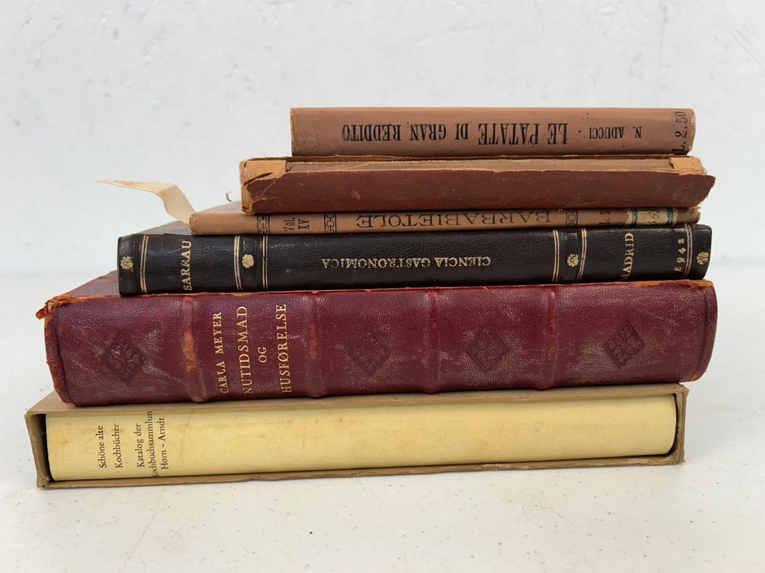 6 Foreign Language Cookbooks: 6 Foreign Language Cookbooks including Svenek Amerikansk Kokbok (Swedish-American Cookbook and Adviser for Swedish Servants in America) by C. G-D, published by A.L. Normans Boktryckeri-Aktiebolag Stoc