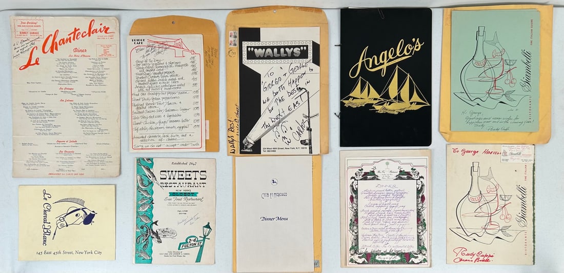 10 Vintage Signed New York City Restaurant Menus (1 of 20)
