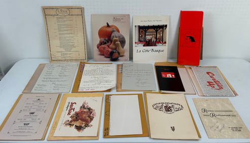 16 New York City Restaurant Menus c. 1980's Signed
