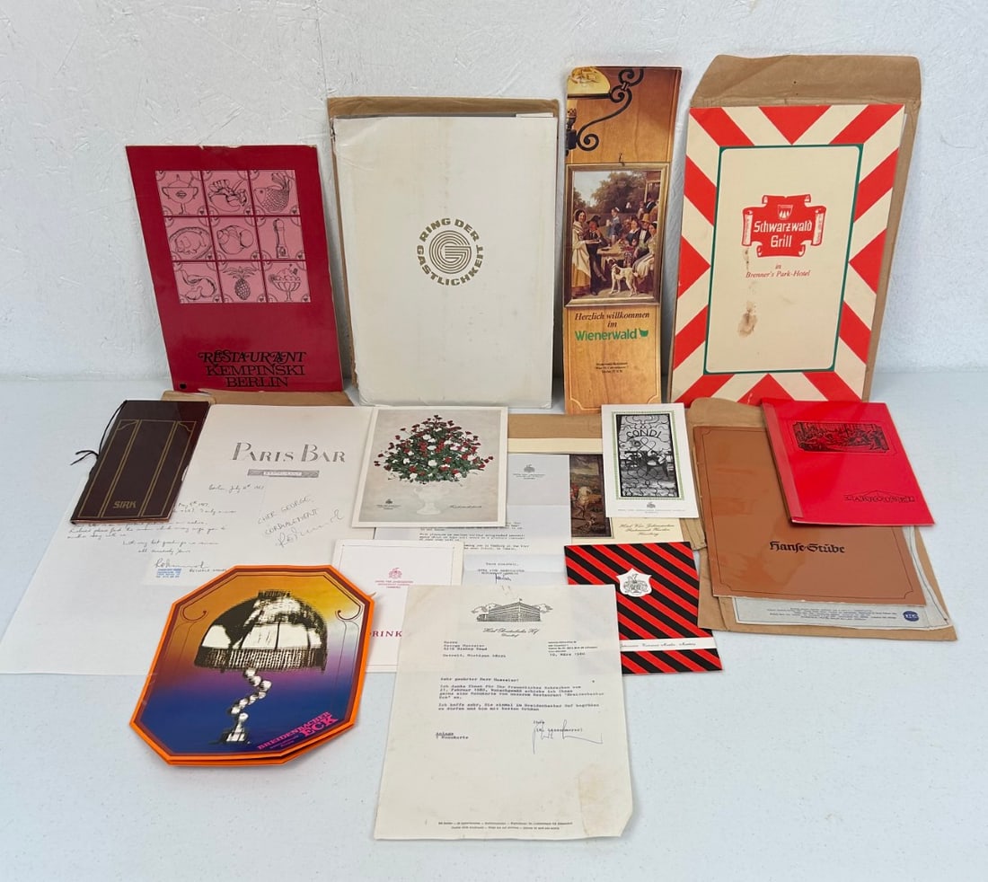 17 German Restaurant Menus and Ephemera c. 1980's (1 of 8)