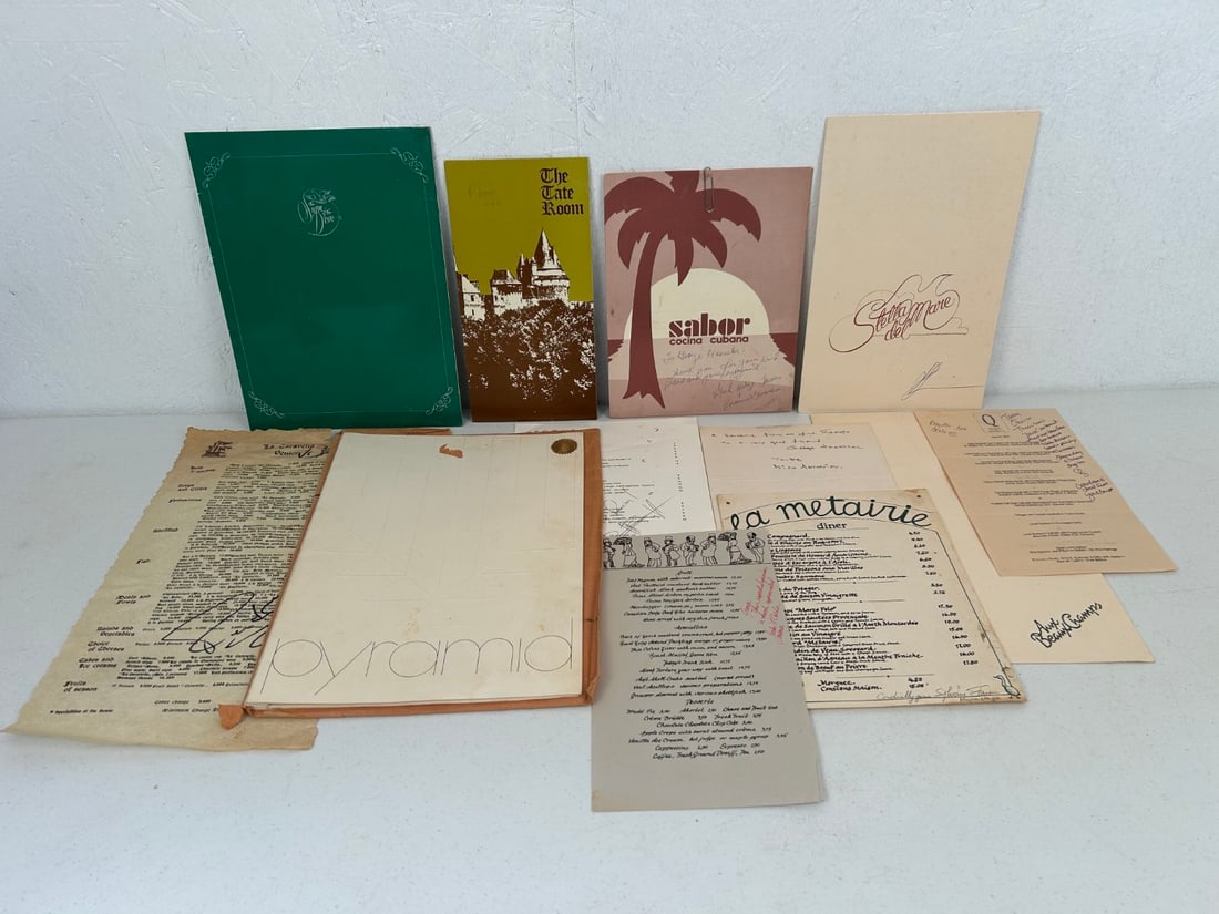 Misc. Signed Restaurant Menus c. 1980's (1 of 11)