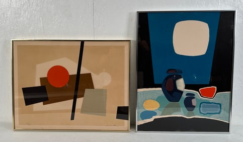 2 MCM Numbered and Signed Prints in Metal Frames