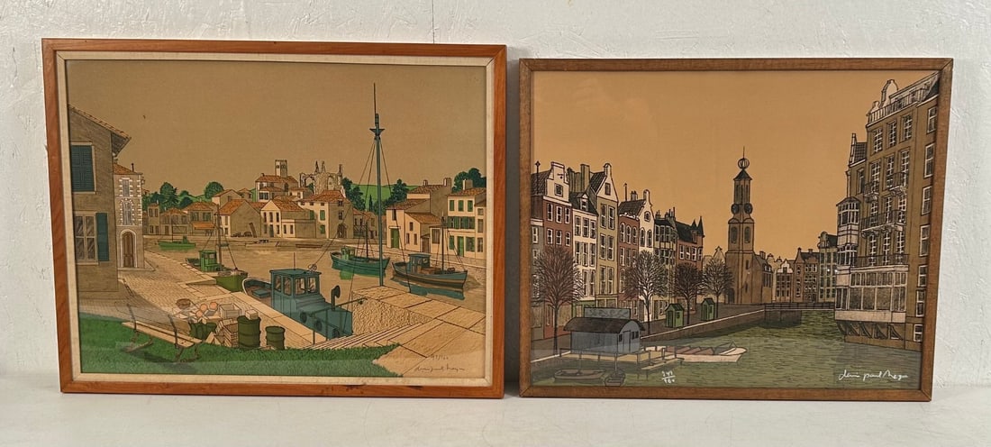2 Framed Lithographs by Denis Paul Noyer (French) (1 of 14)