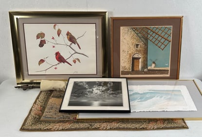 4 Framed Prints and 1 Tapestry