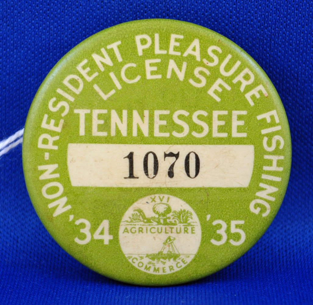 1934-35 Tennessee Non-Resident Fishing License - Aug 30, 2014
