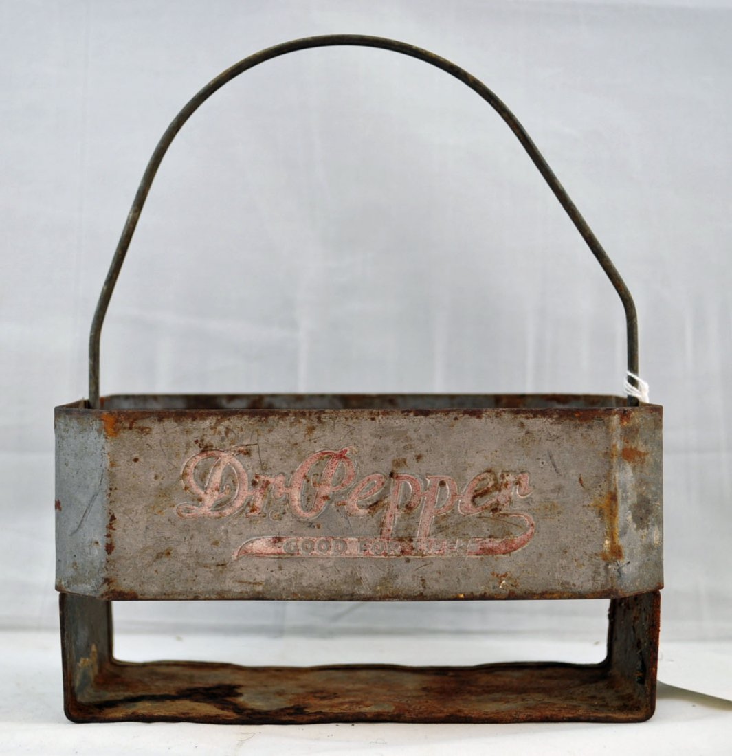 Dr. Pepper 1930s-1940s Metal Bottle Carrier: Dr. Pepper 1930s-1940s Metal Bottle Carrier. Carrier features, "Dr. Pepper Good for Life," logo.