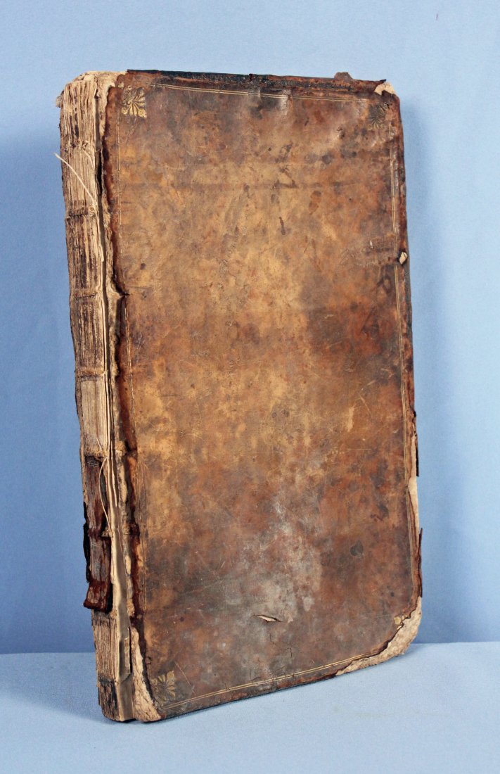 Paroimiographia Proverbs Old Sayed Savves (1659): Paroimiographia Proverbs or Old Sayed Savves & Adages in English (or the Saxon Toung), Italian, French, and Spanish by James Howell in 1659. Bound in leather with approximate dimensions of 14"H x 8.5"