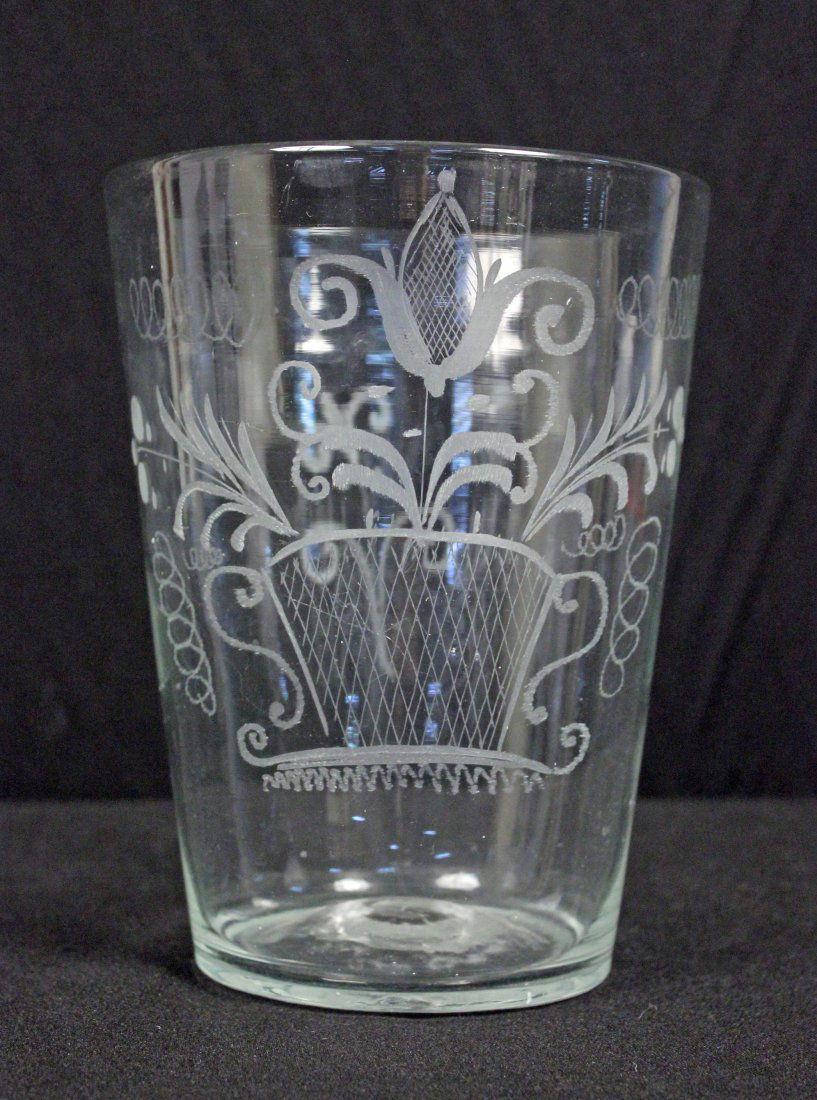 Late 18th Century Hand Blown & Etched Flip Glass (1 of 6)