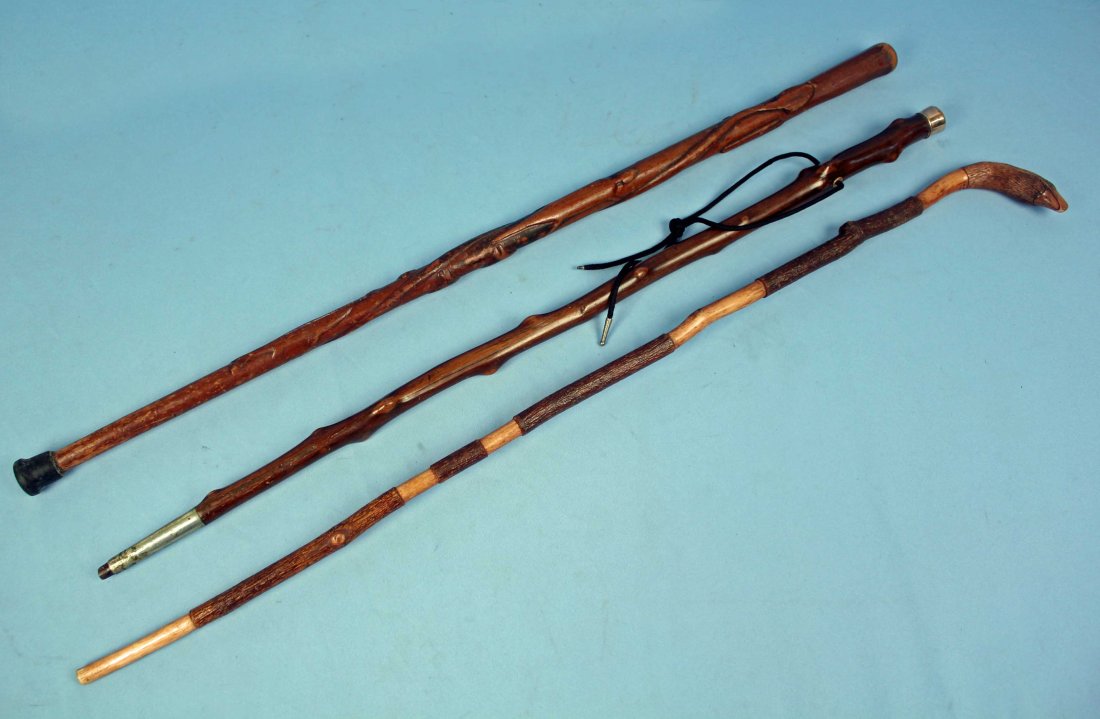 3 Walking Sticks, Coin Silver Columbia S.C. & Folk (1 of 10)