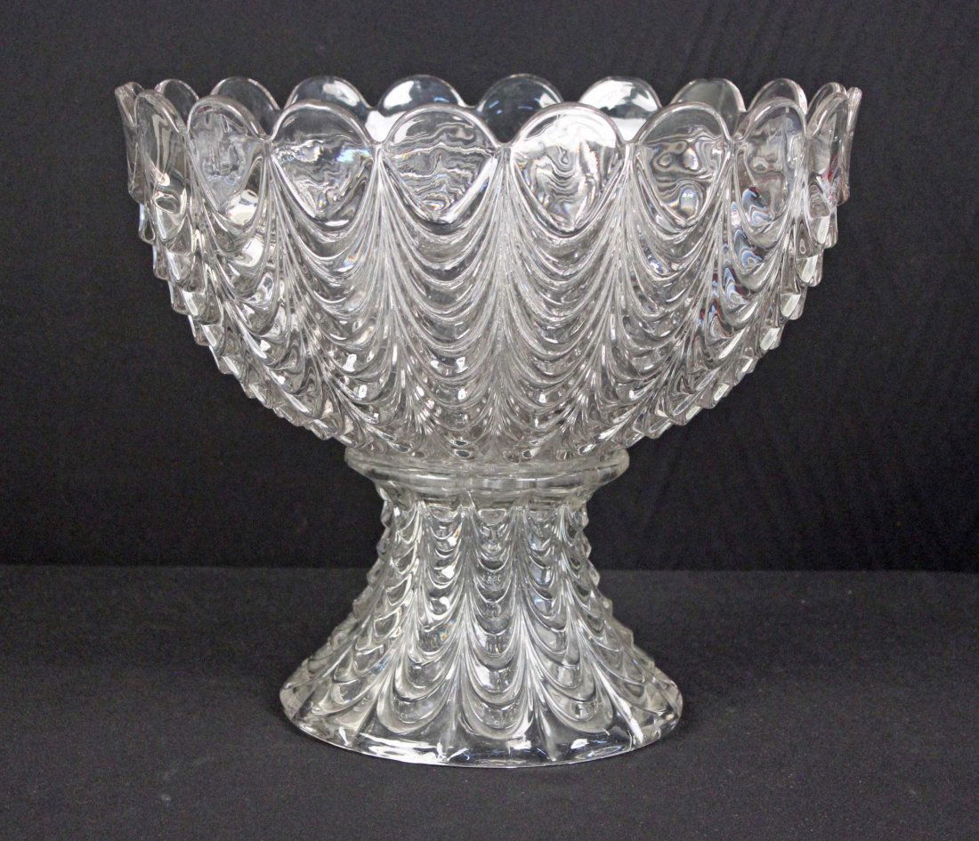 Rare Fostoria Heavy Drape Punch Bowl with Stand