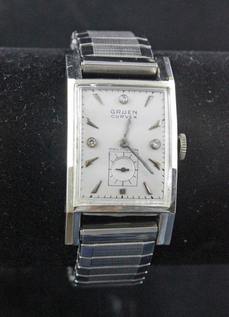 Gruen Curvex Precision 14K White Gold Wristwatch (1 of 4)