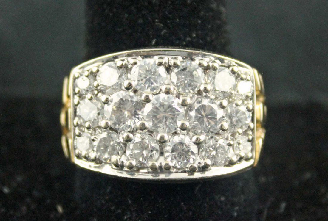 Men`s 14K Gold 4.CT Diamond Ring, Size 12 (1 of 4)