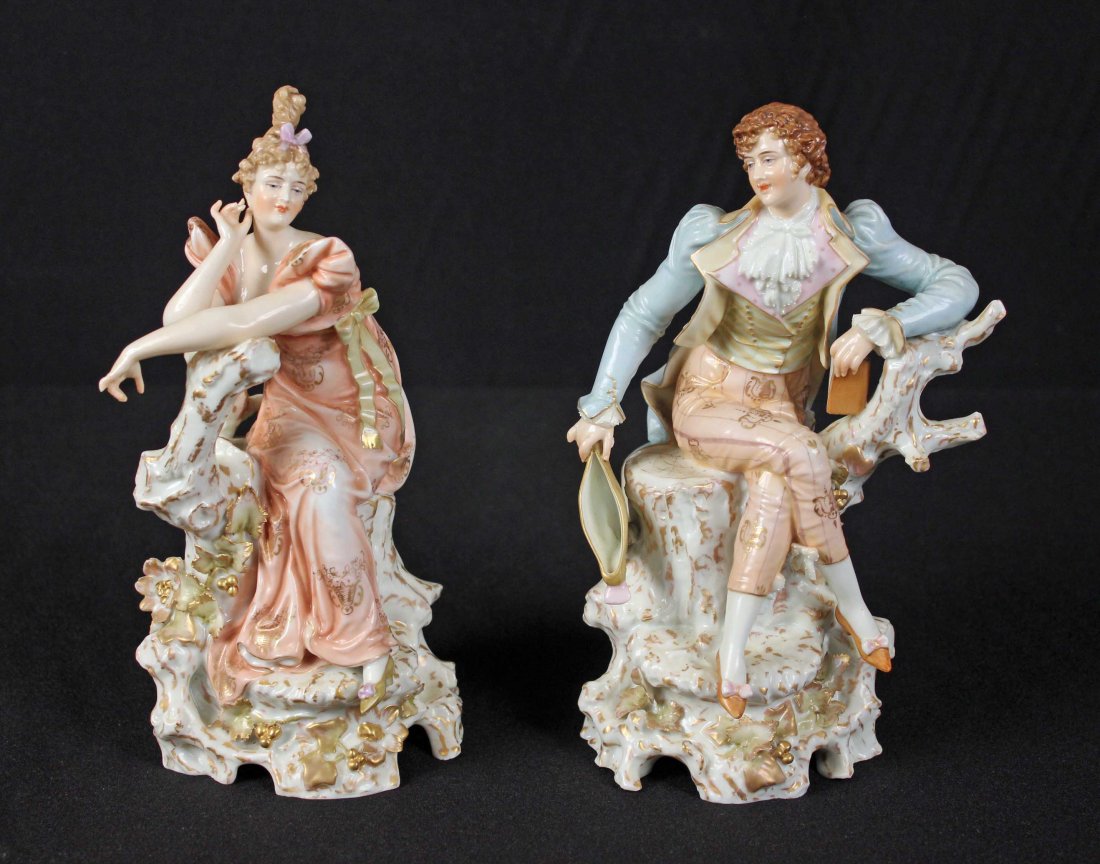 Pair Dresden Style Porcelain Courting Figures (1 of 7)