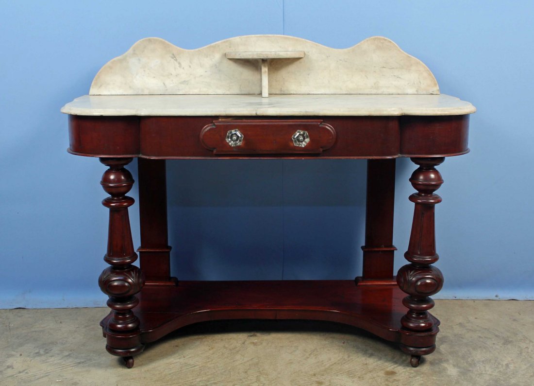 Victorian Marble Top Entry Table (1 of 5)