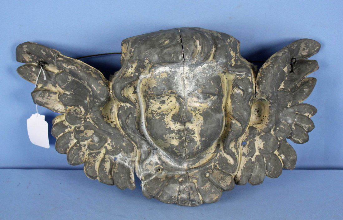 19th Century Tin Cherub, Architectural Wall Mask (1 of 2)