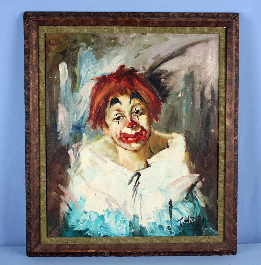 T. Helen 1934 ( W.T. Burger Co.) Clown Painting (1 of 5)