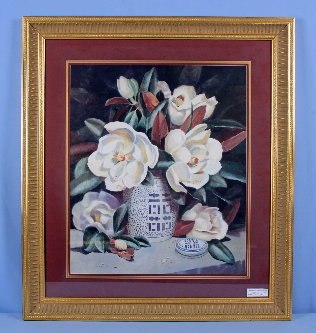 Large Gold Leaf Frame w/ Magnolias Print (1 of 4)