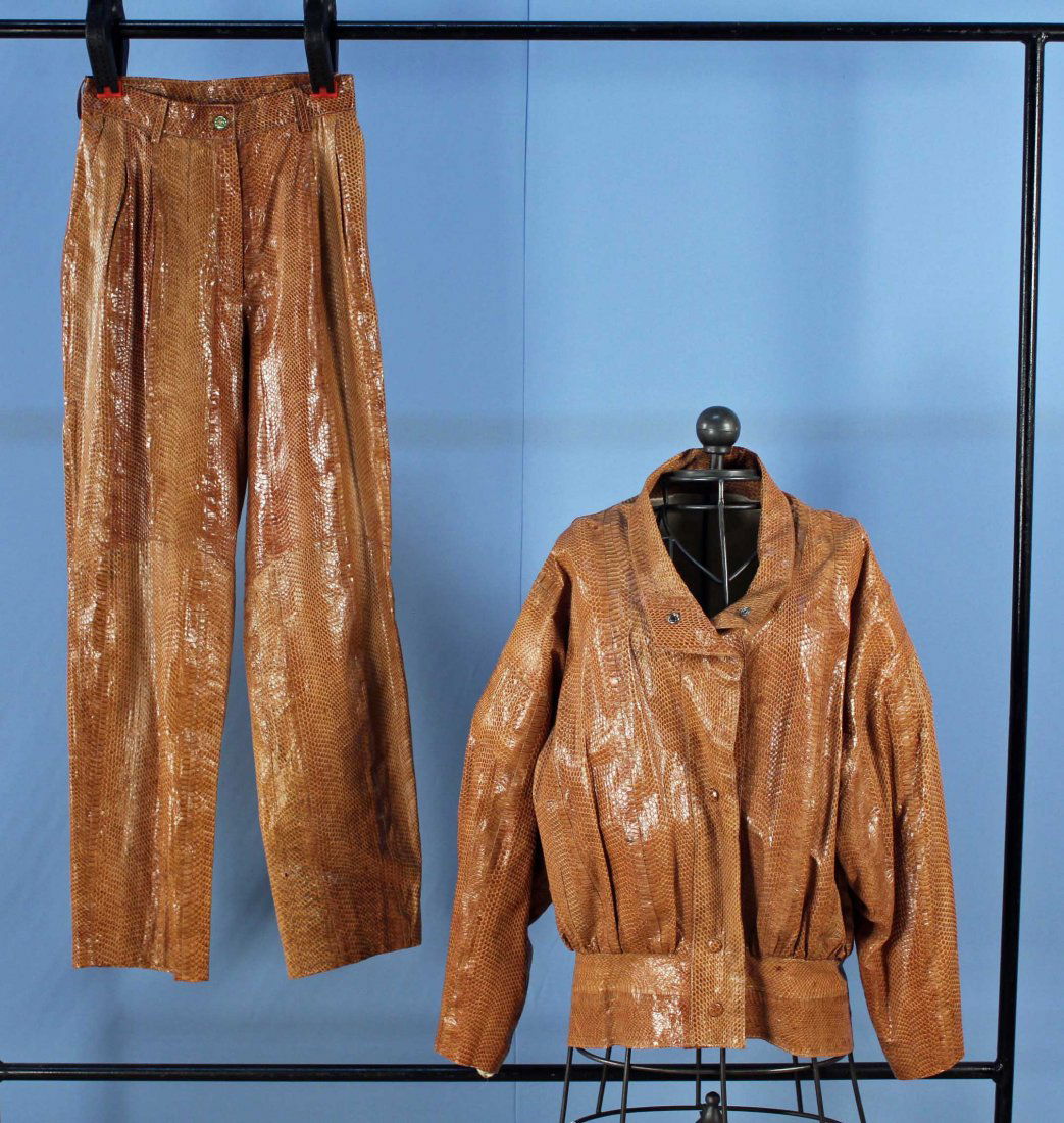 Retro Ladies Snake Skin Jacket and Pant Outfit (1 of 7)