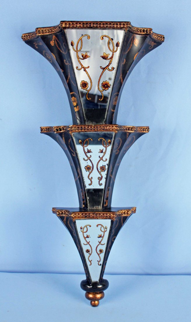 Three Tier Faux Venetian Mirror Sconce Planter (1 of 3)