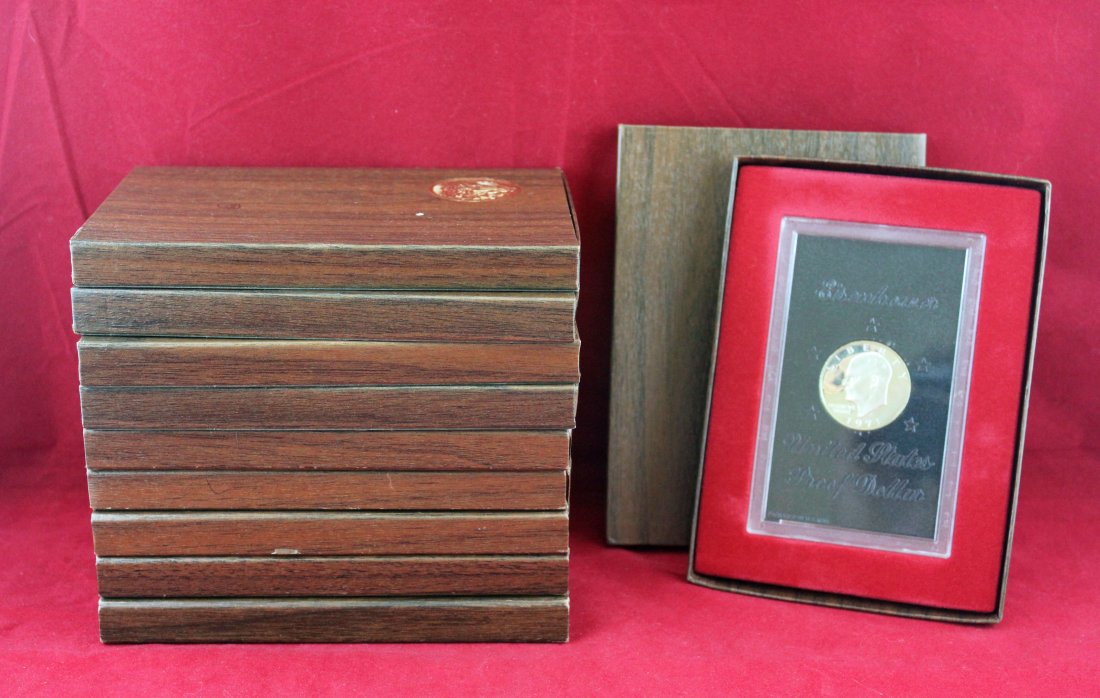 Ten 1971-73 -S Eisenhower Dollar 40% Silver Proofs (1 of 3)