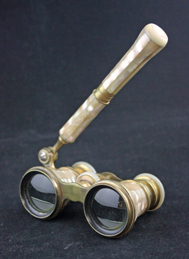 French Mother of Pearl Opera Glasses w/ Handle (1 of 4)