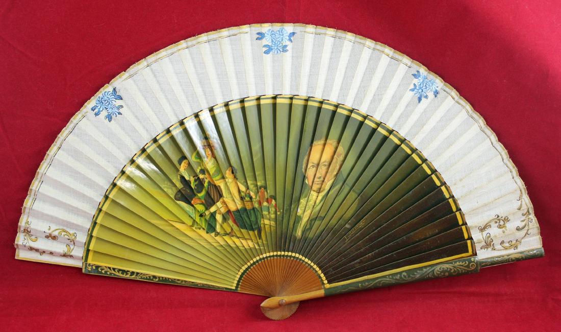 Spanish Hand Painted Picture Fan Signed by Artist (1 of 5)