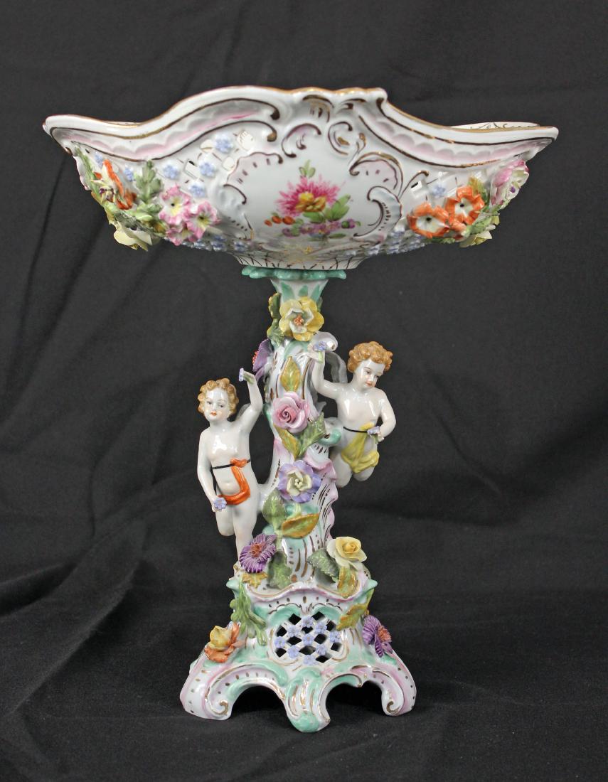 Dresden Porcelain Compote w/ Cherubs & Flowers (1 of 8)
