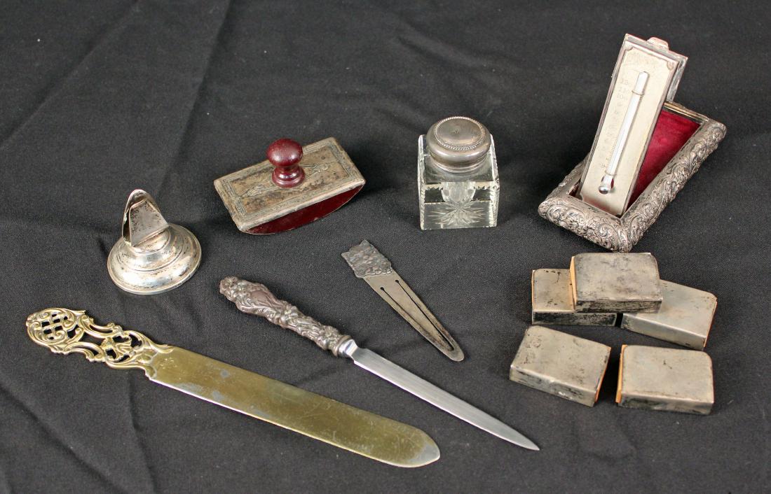 12 Sterling Desk Items w/ Folding Thermometer (1 of 7)