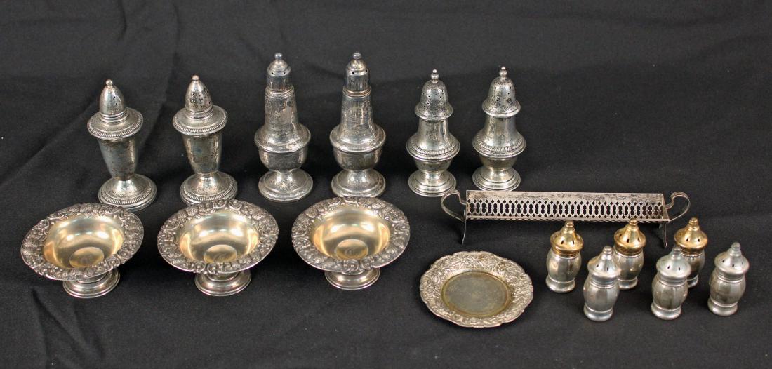 16 Pcs. Sterling Silver Salt & Pepper Shakers Etc. (1 of 6)