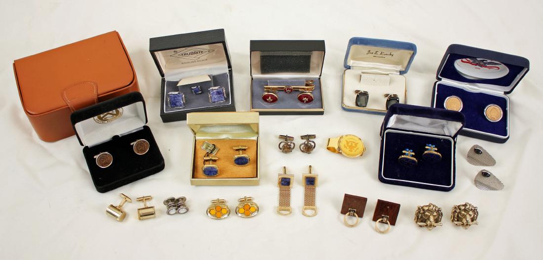 Large Group of Men's Cufflinks w/ U.S Coins (1 of 4)