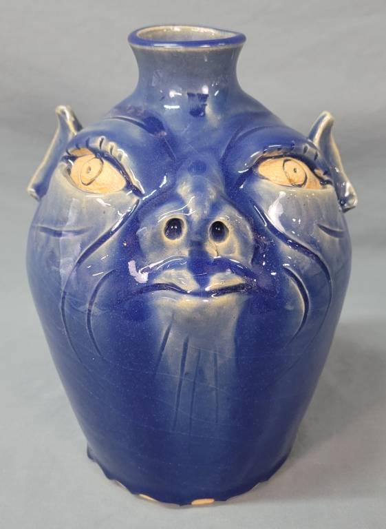 Signed R.W. Wright North Carolina Face Jug (1 of 2)