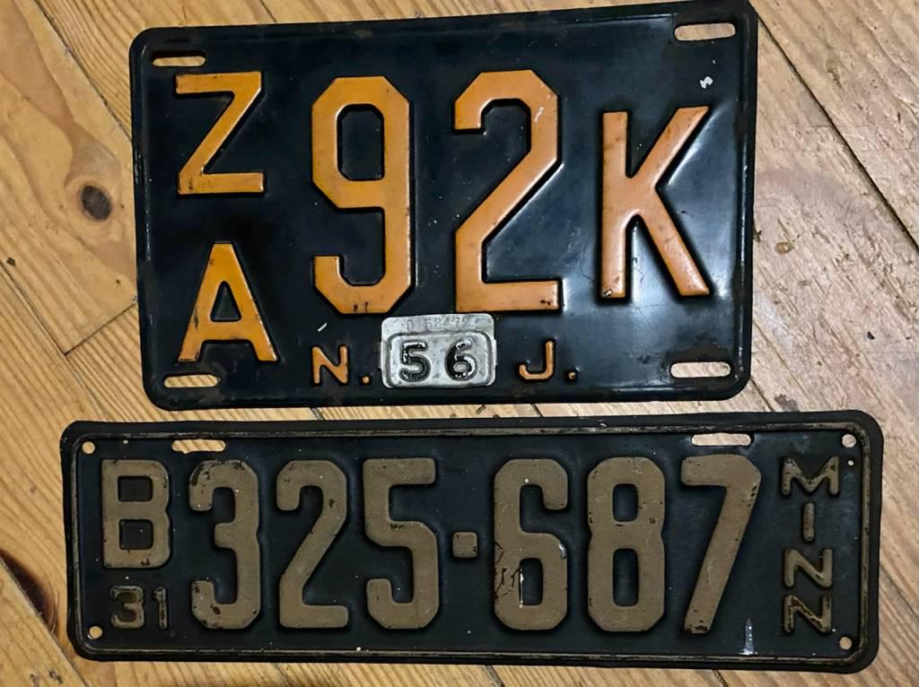 New Jersey Car Tag Lot 1931 & 1956 (1 of 2)