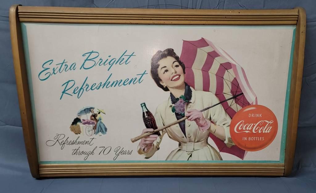 Original Coca Cola 1955 Framed Cardstock advertisement (1 of 4)