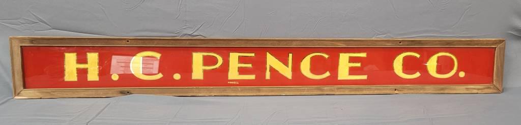 1949 H.C. Pence Co. Gold Leaf Reverse Glass Sign (1 of 2)