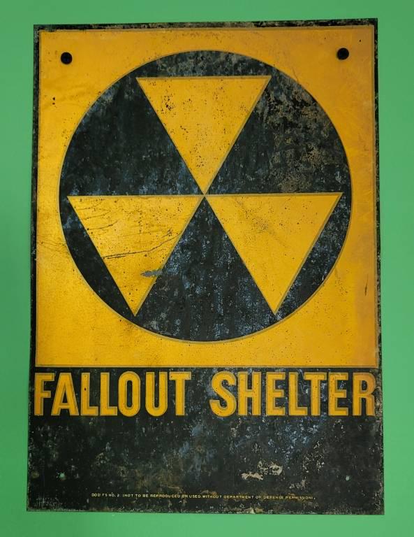 Original 1950-60s Fallout Shelter Sign (1 of 2)