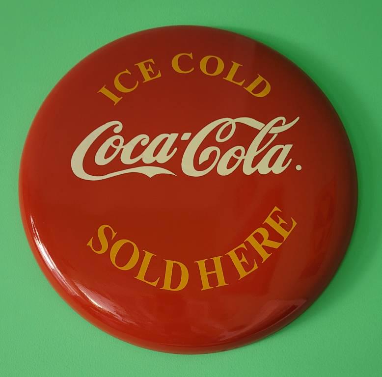 1980s Ice Cold Coca Cola 12" Button (1 of 1)