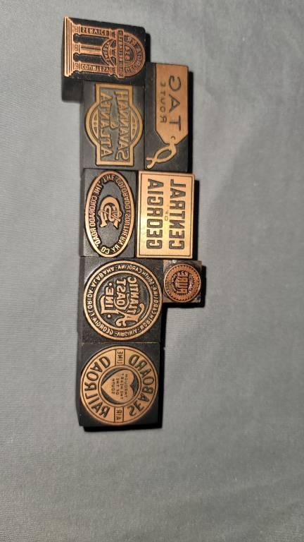Rare Rail Road Printers Block Stamp Lot (1 of 1)
