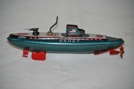 Tin Litho SS N27 Submarine: Tin litho wind up submarine